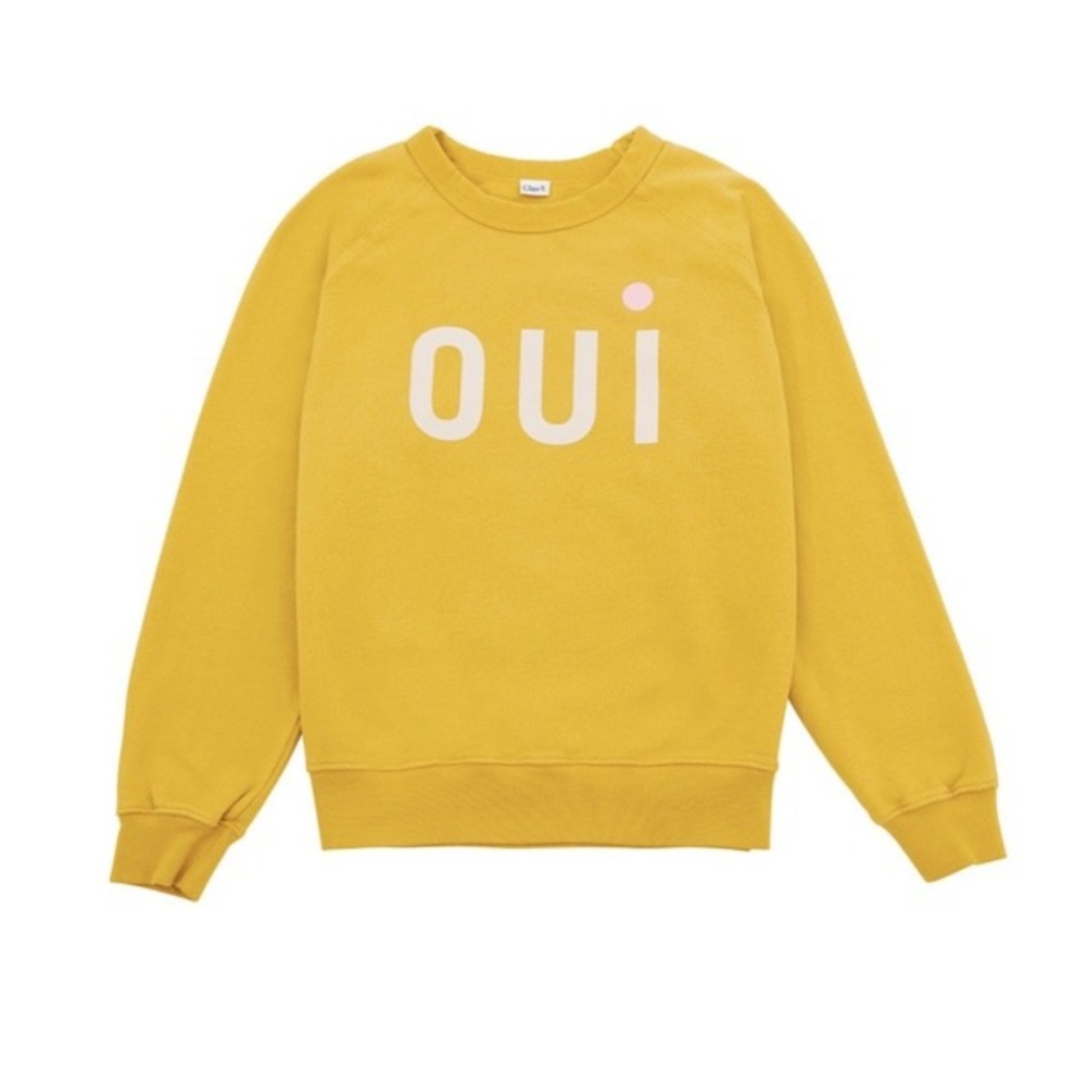 Clare V Sweatshirt Crewneck Pullover Oui Marigold Yellow large